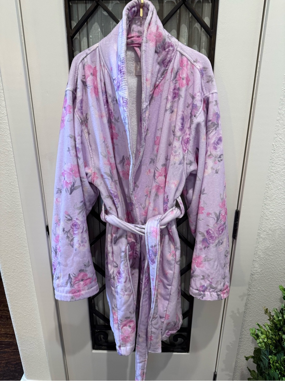 LoveShackFancy Pink and Lavender Plush Robe